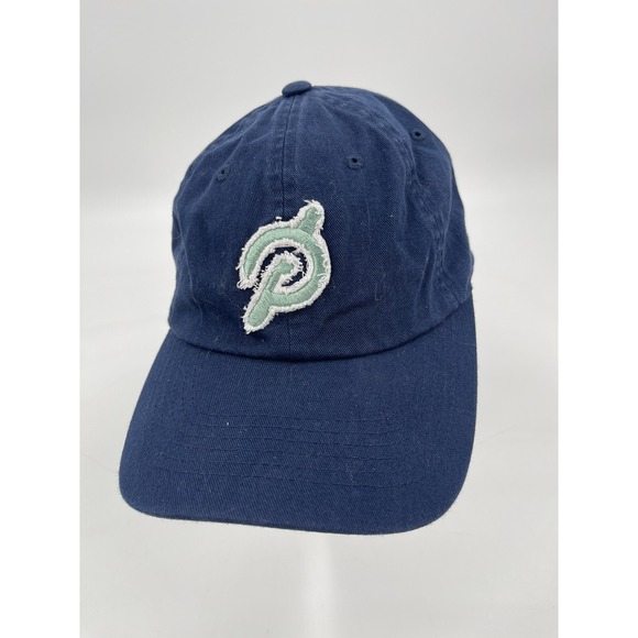 Peloton Ragged P Logo Run Bike Hike Ball Cap Hat Blue Canvas Adjustable One Size - Picture 1 of 8